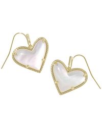Kendra Scott - Imitation Pearl Ari Heart Statement Drop Earrings - Lyst