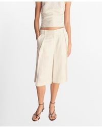 Mango - Striped Linen-blend Bermuda Shorts - Lyst