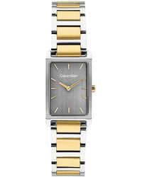 Calvin Klein - Quartz Dapper Two-tone Stainless Steel Bracelet Watch 24mm - Lyst