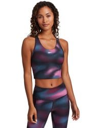 Reebok - Cropped Printed Sports Bra - Lyst