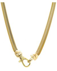 By Adina Eden - Solid Large Clasp Wide Snake Chain Necklace - Lyst