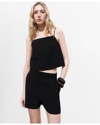 Mango - Buttoned Crop Top - Lyst