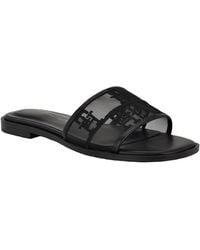 Tommy Hilfiger - Tesia Mesh Logo Flat Slide Sandals - Lyst