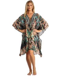 La Moda Clothing - V-neck Short Kaftan Dress - Lyst