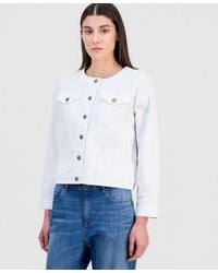 Eileen Fisher - Round Neck Denim Jacket - Lyst