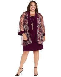 R & M Richards - Plus Size 2-piece Floral Jacket And Scoop Neck Dress - Lyst