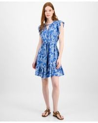 Tommy Hilfiger - Paisley-print Flutter-sleeve Dress - Lyst