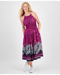 Nautica - Palm-print Halter Midi Dress - Lyst