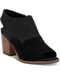 TOMS - Eliana Peep-toe Cutout Block-heel Sandals - Lyst