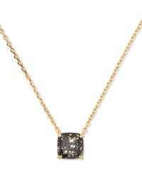Kate Spade - Gold-tone Square Glitter Stone Mini Pendant Necklace - Lyst