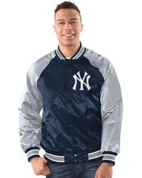 Starter - Navy/gray New York Yankees Raglan Blitz Varsity Jacket - Lyst