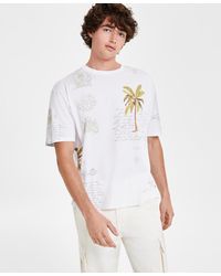 Guess - Palm Tree Collage Logo Graphic T-shirt - Lyst