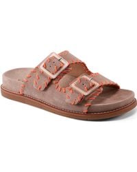 Earth - Fausto Stitched Double Band Slip-on Sandals - Lyst