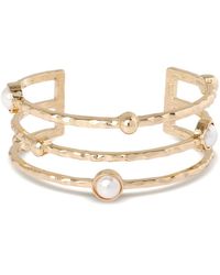 BCBGMAXAZRIA - Hammered -tone Pearl Cuff Bracelet - Lyst