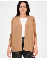 Anne Klein - Petite Long-sleeve Open-front Cardigan - Lyst