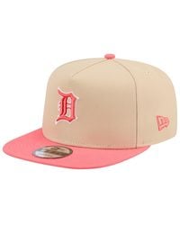 KTZ - Light Beige/coral Detroit Tigers Color Pack A-frame 9fifty Snapback Hat - Lyst