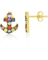 Macy's - Multi-stone Anchor Stud Earrings - Lyst