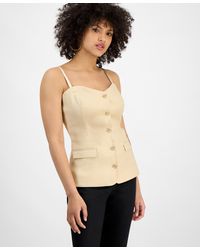 売れ筋商品|||ゲス カットソー トップス レディース Women's Isabeau Sleeveless Corset Button-Front Top Jet Black A996 Eco Isabeau Corset Top | GUESS