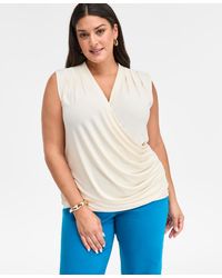 INC International Concepts - Plus Size Sleeveless Draped Top - Lyst