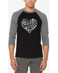 LA Pop Art - Raglan Baseball Word Art Heart Notes T-shirt - Lyst