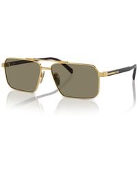 Prada - Iconic Plaque Rectangle Sunglasses - Lyst