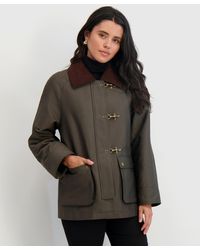 Tahari - Collared Canvas Barn Jacket - Lyst