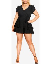 City Chic - Plus Size First Date Frilled Romper - Lyst