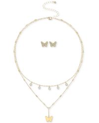 Macy's - Flower Show Butterfly Necklace And Earring Set - Lyst
