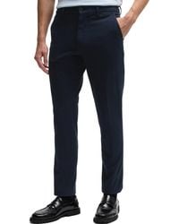 BOSS - Boss By Structured Cotton Blend Slim-fit Trousers - Lyst