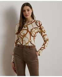 Ralph Lauren - Belting Print Cotton Long Sleeve Tee P Xs Xxl - Lyst