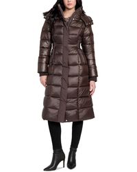 Guess - Faux-fur Trim Hooded Maxi Puffer Coat - Lyst
