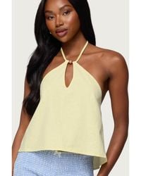 Edikted - Oliviana Linen Look Halter Top - Lyst