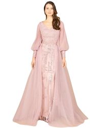 Lara - Long Sleeve Lace Gown - Lyst