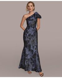 Donna Karan - Jacquard Bow-trim One-shoulder Gown - Lyst