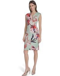 strapless open back dress Long Sleeve Faux Wrap Midi Shirt Dress by Badgley Mischka main image 1