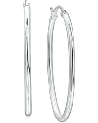 Giani Bernini - Medium Polished Oval Tube Hoop Earrings - Lyst