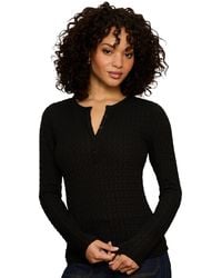 Sanctuary - Not So Basic Textured Long-sleeve Henley Top - Lyst