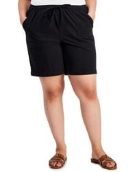 Style & Co. - Plus Size Cotton Drawstring Pull-on Shorts - Lyst