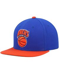 Mitchell & Ness - Blue And Orange New York Knicks Hardwood Classics Team Two-tone 2.0 Snapback Hat - Lyst