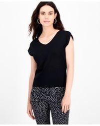 INC International Concepts - Petite Double-v-neck Cap-sleeve Top - Lyst