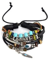 SOH - Boho Leather Stack Bracelet - Lyst