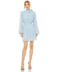 Mac Duggal - Draped High Neck Long Sleeve Mini Dress - Lyst