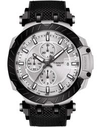 Tissot - Swiss Automatic Chronograph T-race Rubber Strap Watch 48.8mm - Lyst