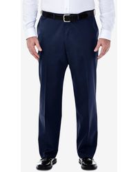 Haggar - Big & Tall Premium No Iron Khaki Classic Fit Flat Front Hidden Expandable Waistband Pants - Lyst