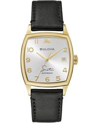 Bulova - Frank Sinatra Automatic Leather Strap Watch 45x33.5mm - Lyst