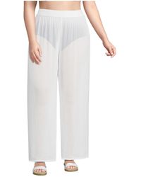 Lands' End - Plus Size Sheer Over D Swim Cover-up Pants - Lyst