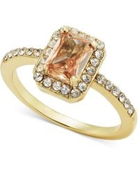 Charter Club - Tone Pave & Color Cubic Zirconia Rectangle Halo Ring - Lyst
