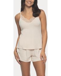 Felina - Desiree Short Sleeve Pajama Camisole And Short Set - Lyst