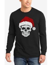 LA Pop Art - Santa Skull Word Art Long Sleeve T-shirt - Lyst