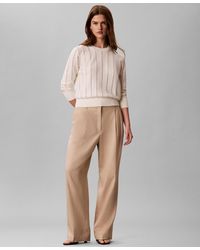 Calvin Klein - Wide-leg Pleated Trousers - Lyst